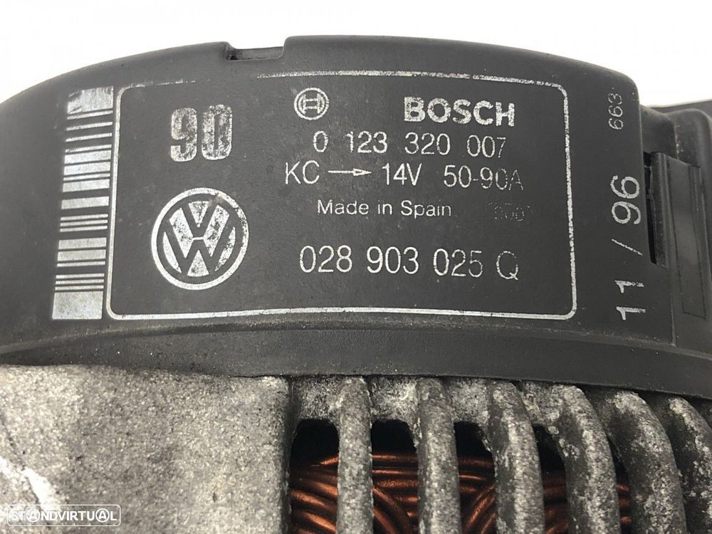 Alternador VW GOLF III (1H1) 1.9 TDI | 09.93 - 08.97 Usado REF. 0 123 320 007 /... - 5