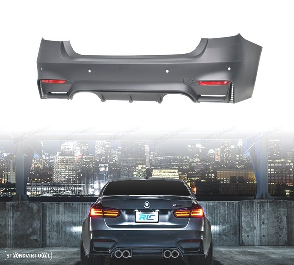 PARA-CHOQUES TRASEIRO PARA BMW SERIE 3 F30 11-18 LOOK M3 PDC