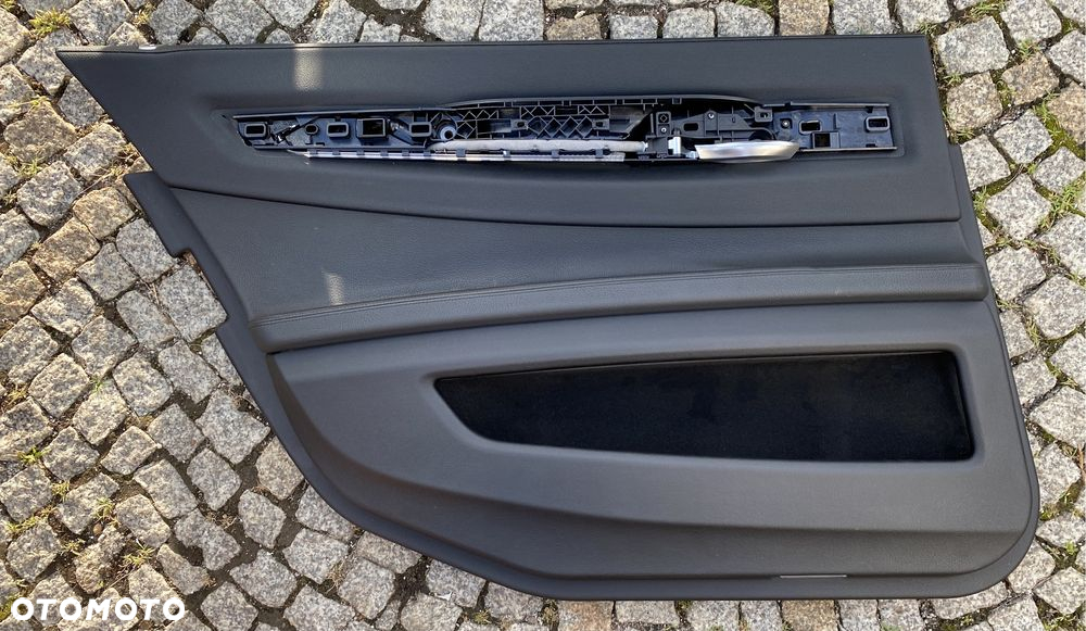 BMW 7 F01 F02 boczki tapicerka drzwi przód tył prawe lewe czarna skóra - 2