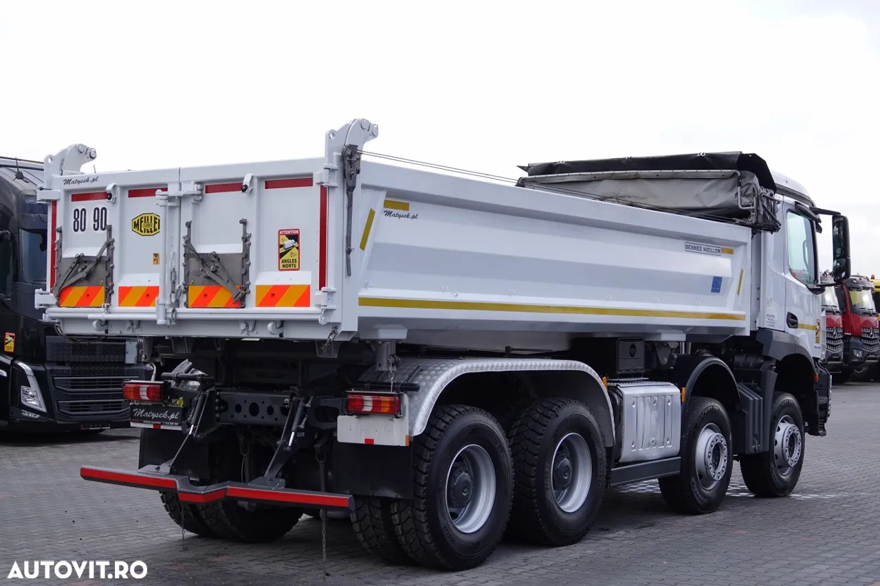 Mercedes-Benz AROCS 3243 / 8x4 / CAMION BASCULANTE + HYDROBOARD / BORDMATIC / MEILLER KIPPER / EURO 6 / ANVELOPE 100% / 50.000 km. - 11