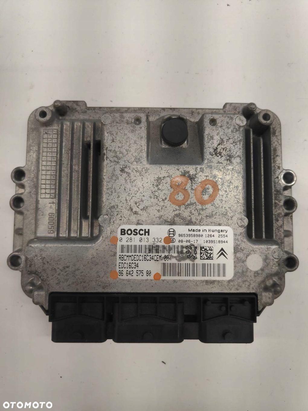 Citroen peugeot 1.6 HDI 0281013332 9664257580 KOMPUTER STEROWNIK SILNIKA - 1