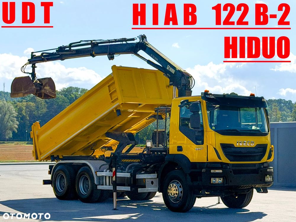 Iveco Trakker 360 Wywrotka 4,90 m * HIAB 122 B-2 HIDUO + PILOT * Bordmatic * 6x4 - 1