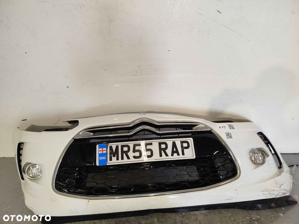 ^ ZDERZAK PRZÓD PRZEDNI CITROEN DS3 EWP EWPA BIAŁY ŚWIATŁA DZIENNE DRL LED HALOGENY - 1