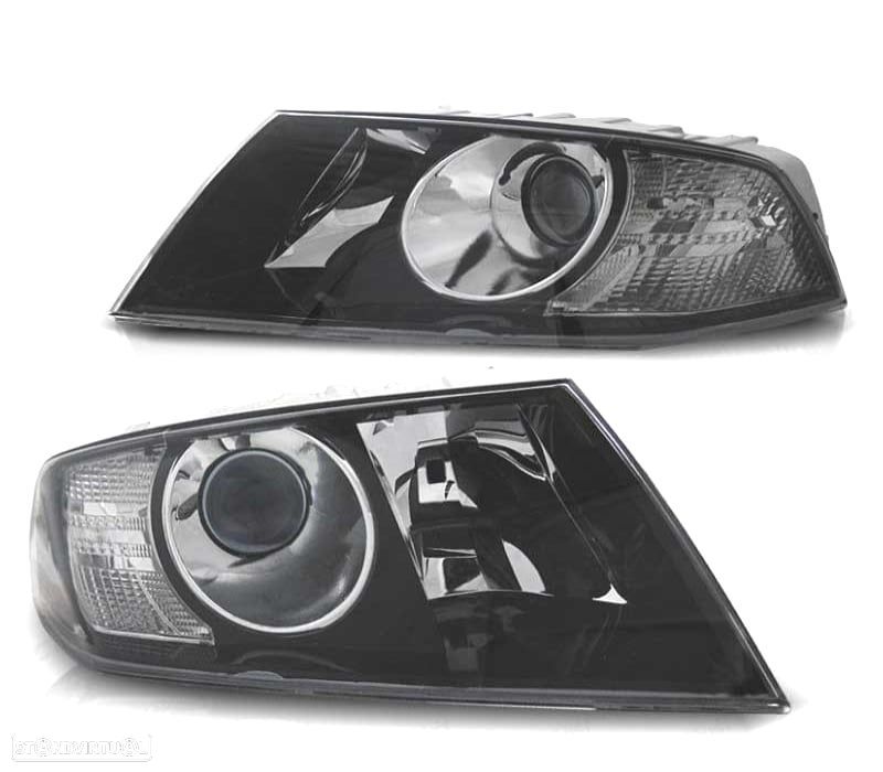 FARÓIS COM PROJETOR SKODA OCTAVIA 05-08 FUNDO PRETO - 1