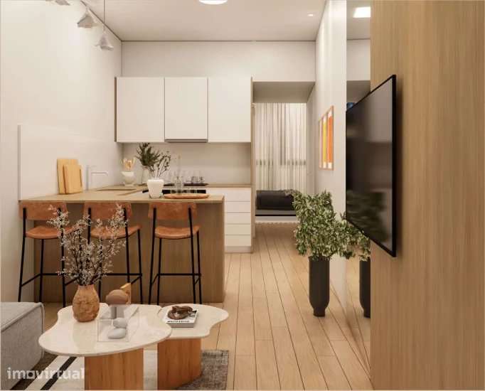 Apartamento T1 moderno em Parada de Todeia, 38 m² - Grande imagem: 4/5