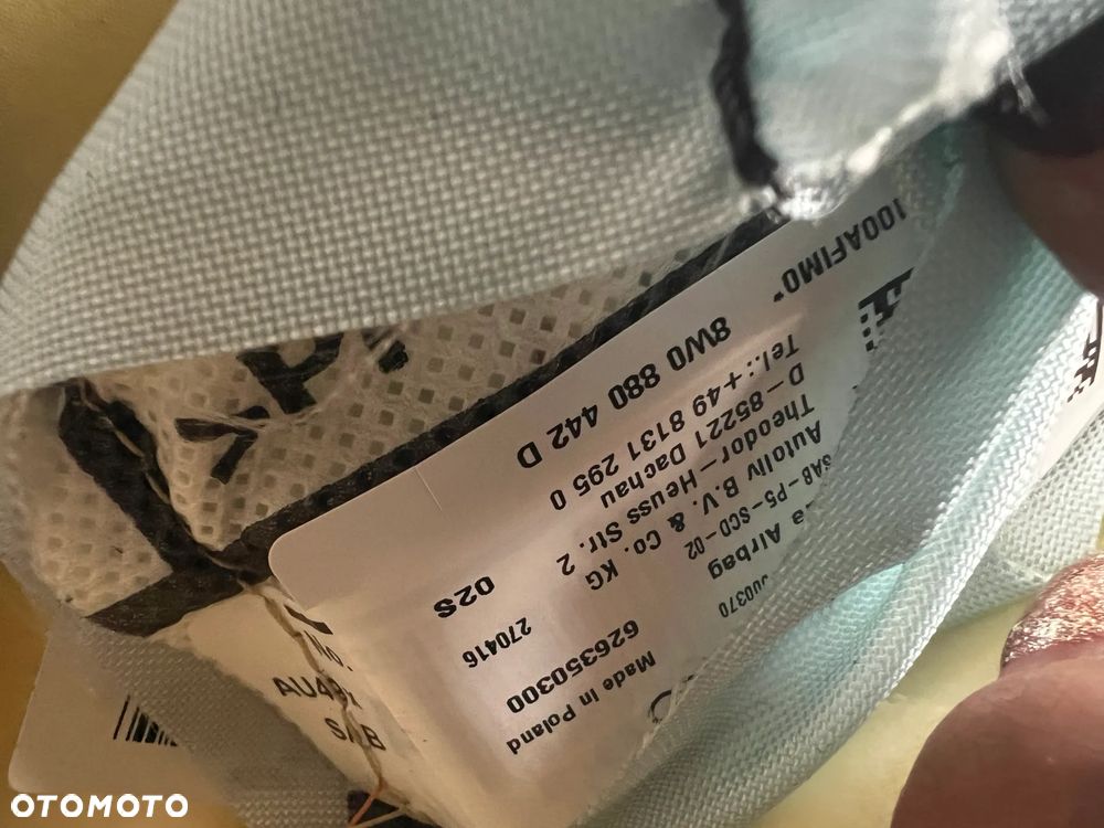 BOCZEK SKÓRA PODUSZKA AIRBAG LEWY PRAWY TYŁ KANAPY AUDI A4 B9 8W 8W0885701H 8W0880441D 8W0885702H 8W0880442D - 6