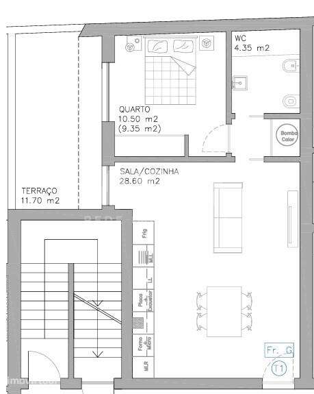 Apartamento T1 Novo com terraço no Rés do Chão - em Esgueira – Aveiro - Grande imagem: 4/4