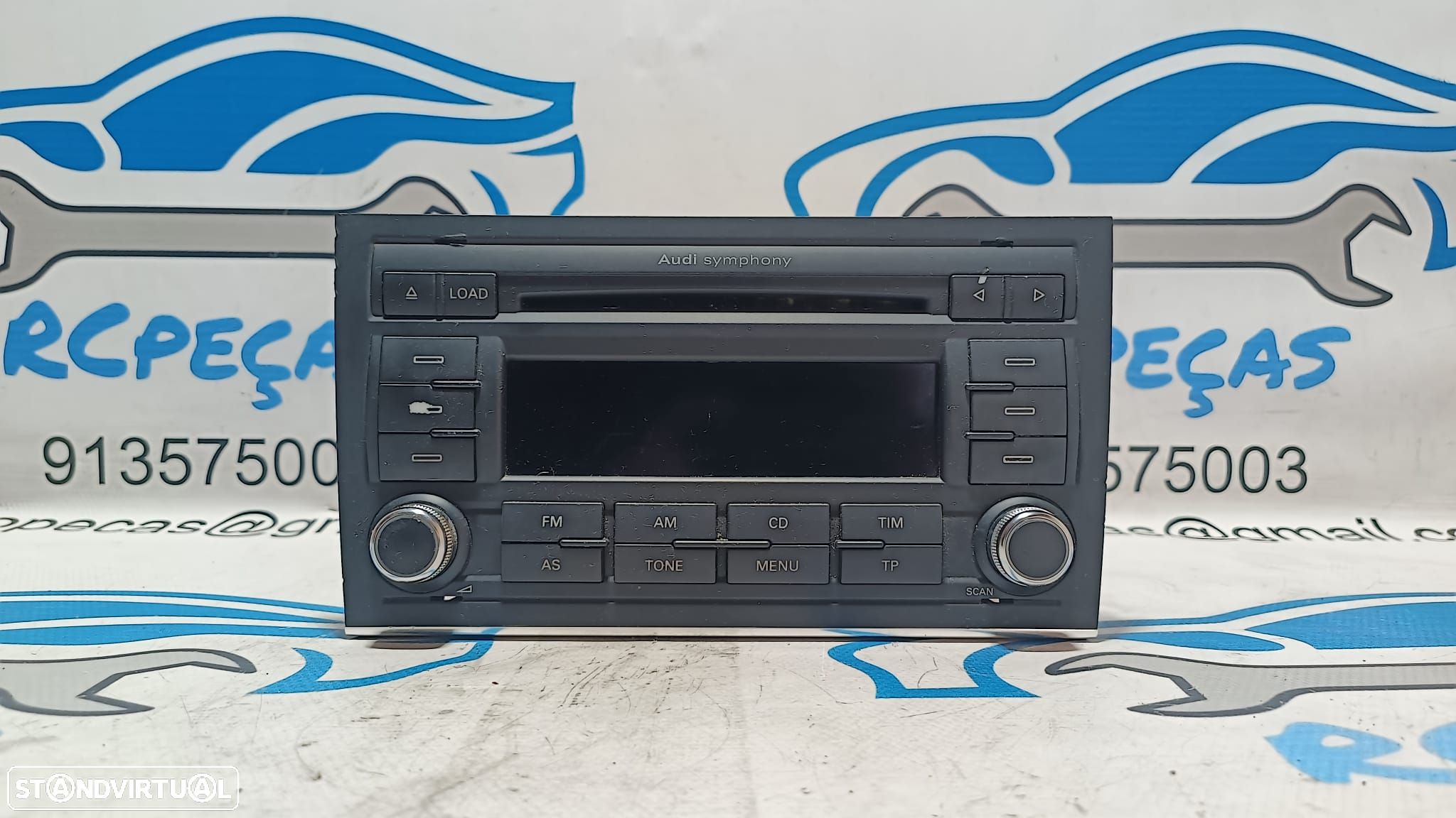 RADIO AUTORADIO LEITOR CD SYMPHONY AUDI A4 B7 B6 8E0035195AD 8E0035195 7646018380 BLAUPUNKT DISPLAY COMANDOS COMUTADOR PAINEL CONTROLO COMUNICAÇÃO - 1