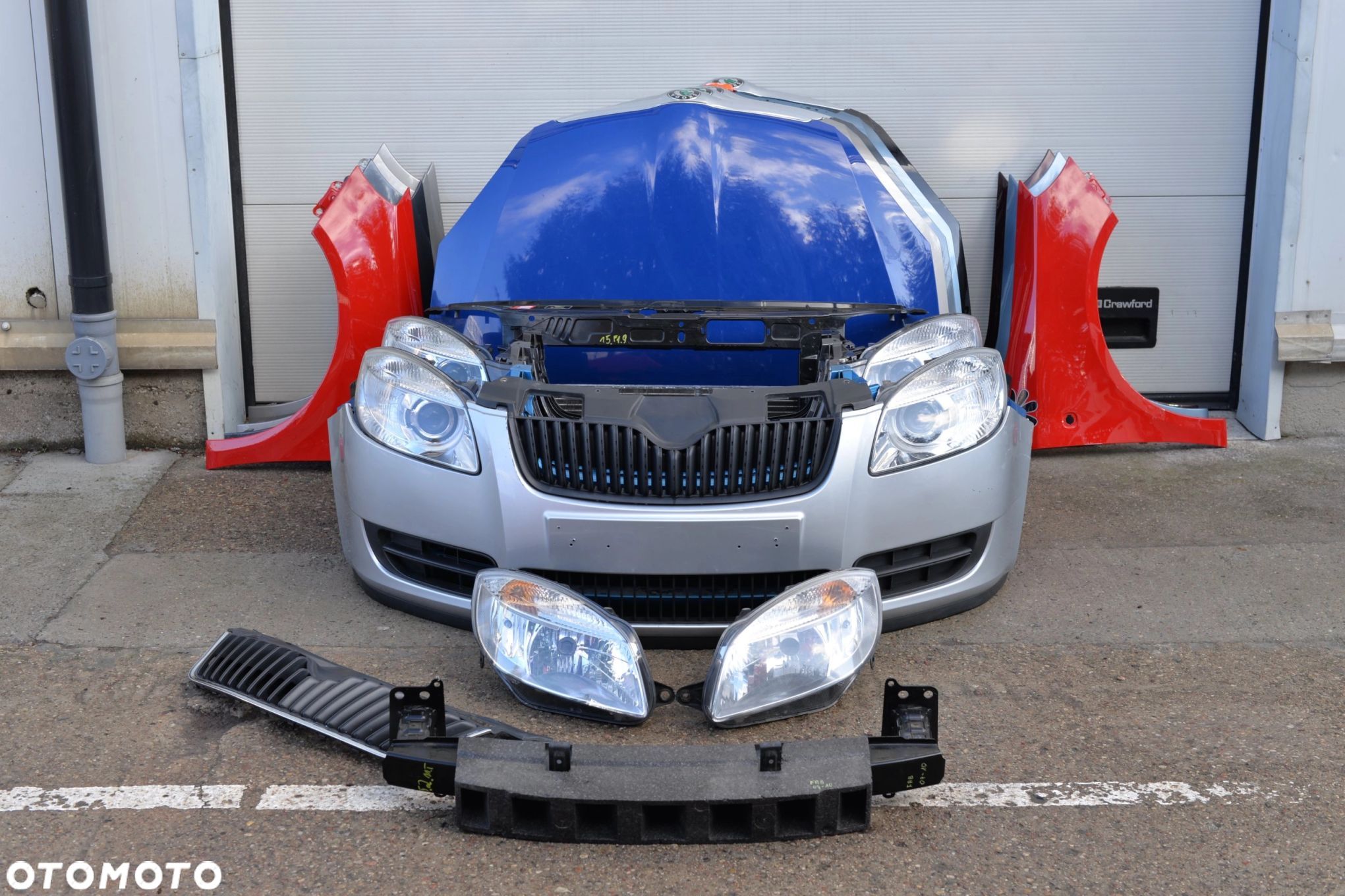 MASKA ZDERZAK GRILL BŁOTNIK LAMPA PAS BELKA SKODA FABIA 2 II + ROOMSTER - 1
