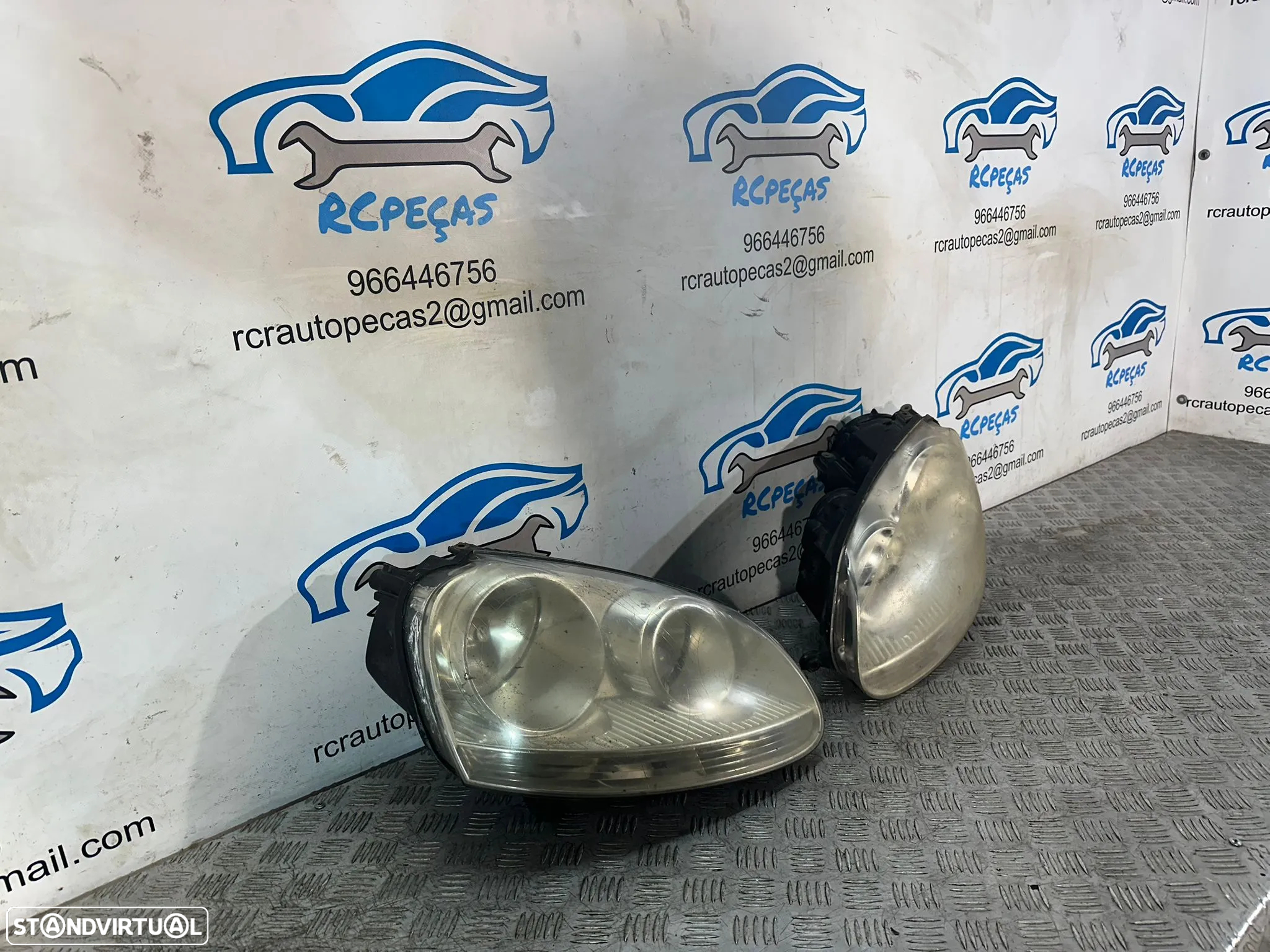 Conjunto Farois Oticas Originais VW Volkswagen Golf 5 MK5 1K Direita 1K6941006 Esquerda 1K6941005 2003 - 2008 - 3