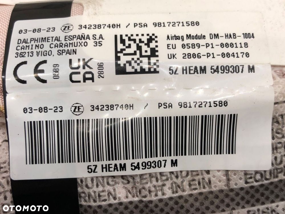 KURTYNA POWIETRZNA LEWY  TOYOTA PROACE CITY VERSO nadwozie wielkoprzestrzenne (MPV) 2019 - 2022 1.5 - 3