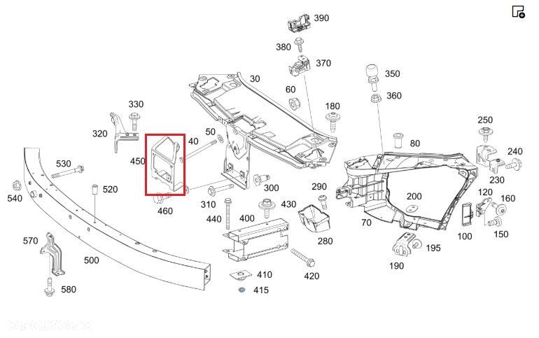 MERCEDES S-KLASA C217 Uchwyt radaru OE - 2