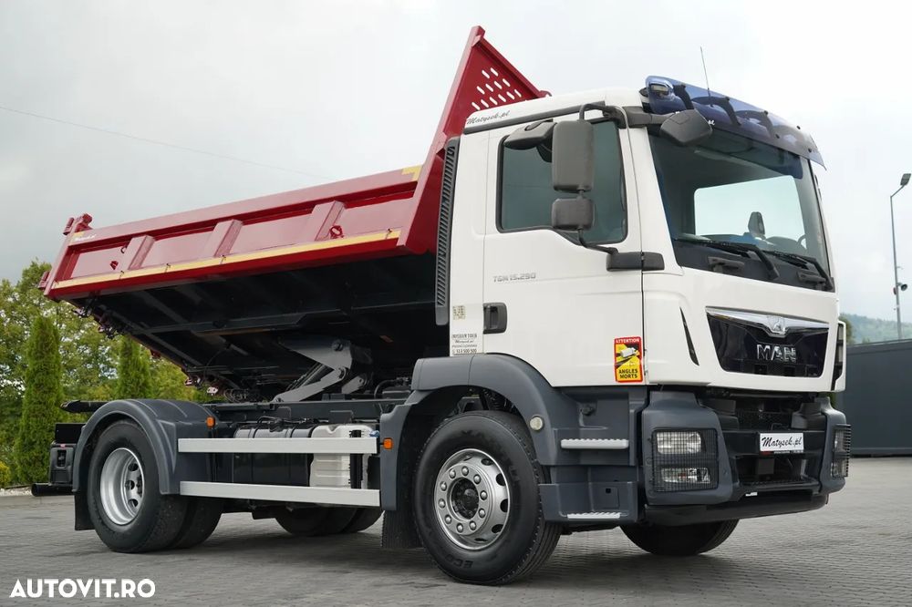 MAN TGM 15.290 / 4X2 / HYDROBRAD / BORDMATIC / UȘĂ CU CLAPETĂ / 3 LOCURI - 14