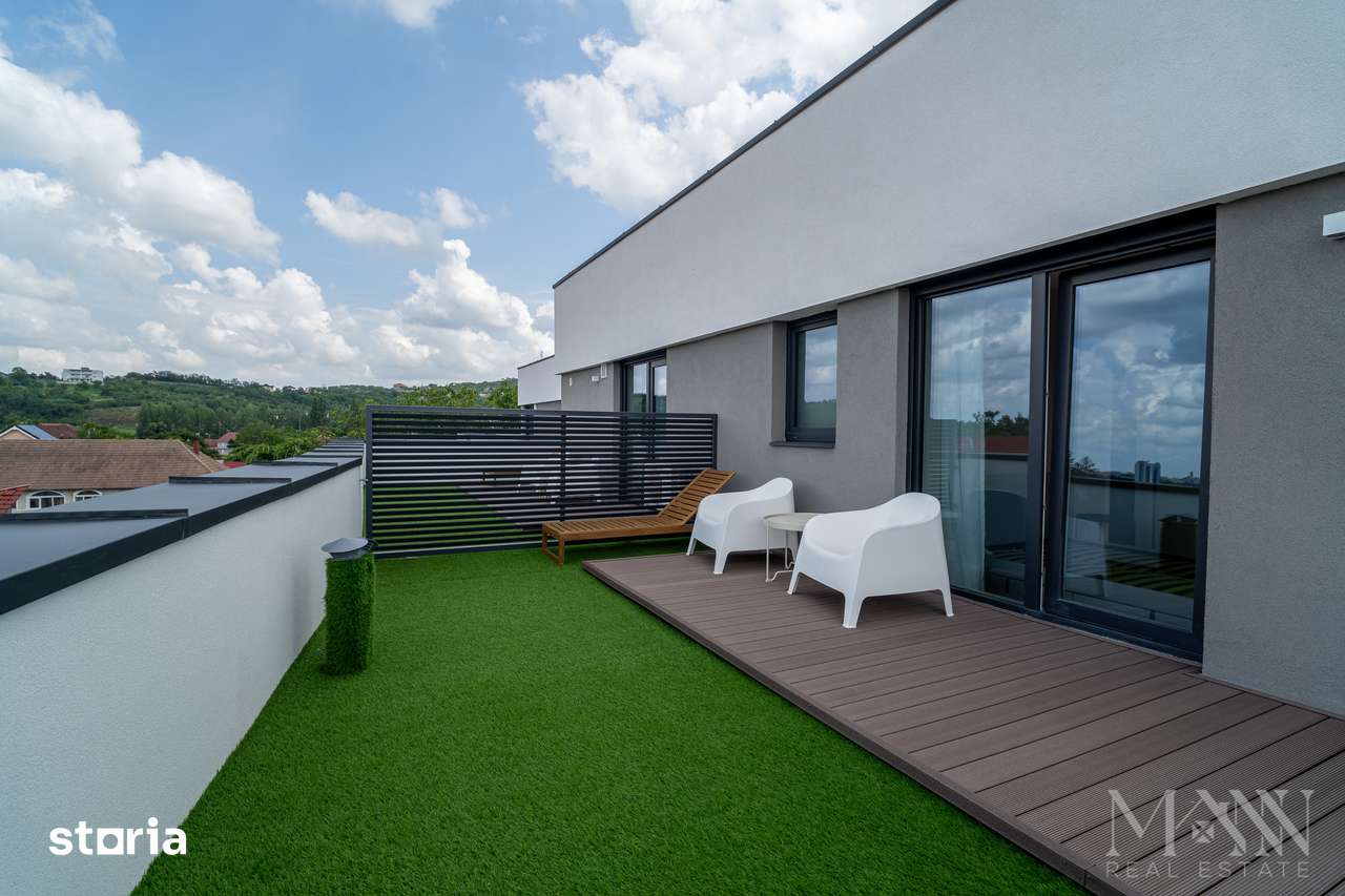 Apartament 2 camere + terasa 44 mp de închiriat | Bloc Verde, Clujului — fotografia 3