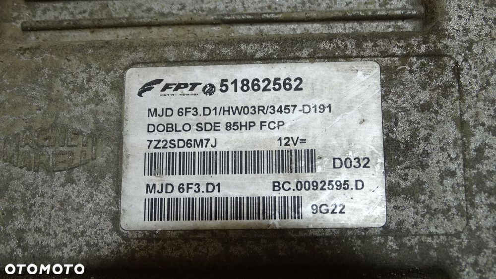 KOMPUTER SILNIKA FIAT DOBLO 1.2 51862562 - 3