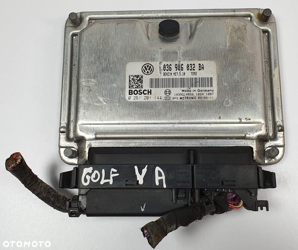 KOMPUTER STEROWNIK SILNIKA VW GOLF V 1.4 16V 036906032BA 0261201144 - 1