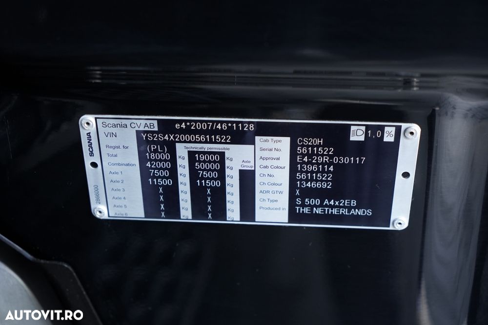 Scania S 500 / RETARDER / I-PARK COOL  / FULL AIRMATIC  / OPONY 100% - 37