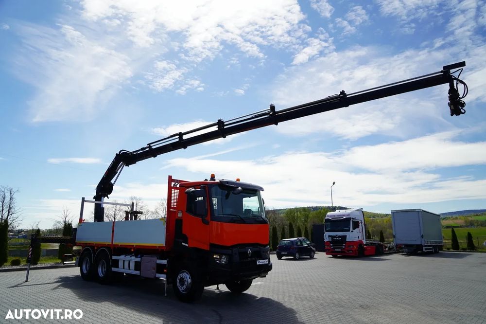 Renault C 430 / 6x4 / LIVRARE 6.2 M + CUPTOR HIAB X-DUO 188 / EXTENSIE 15 M / RADIOCOMANDĂ / FURCĂ / ROTATOARE - 8
