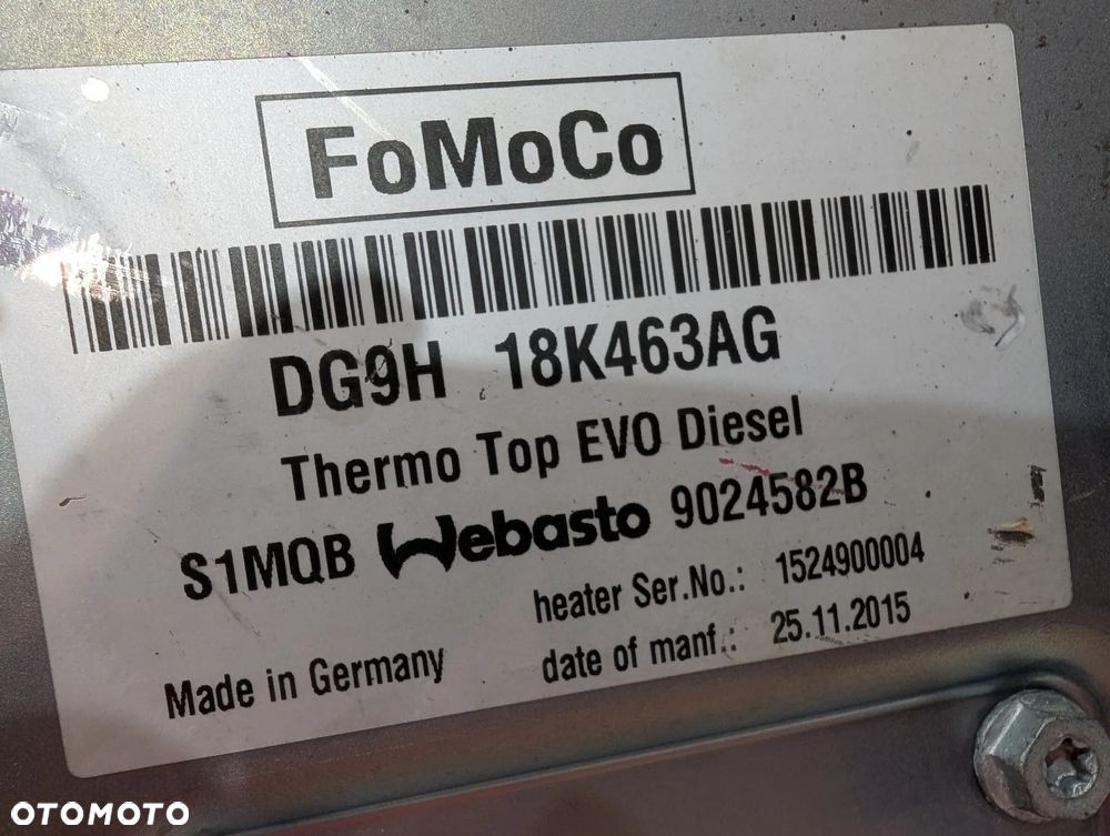 FORD MONDEO MK5 WEBASTO OGRZEWANIE POSTOJOWE DG9H18K463AG  DG9H-18K463-AG - 5
