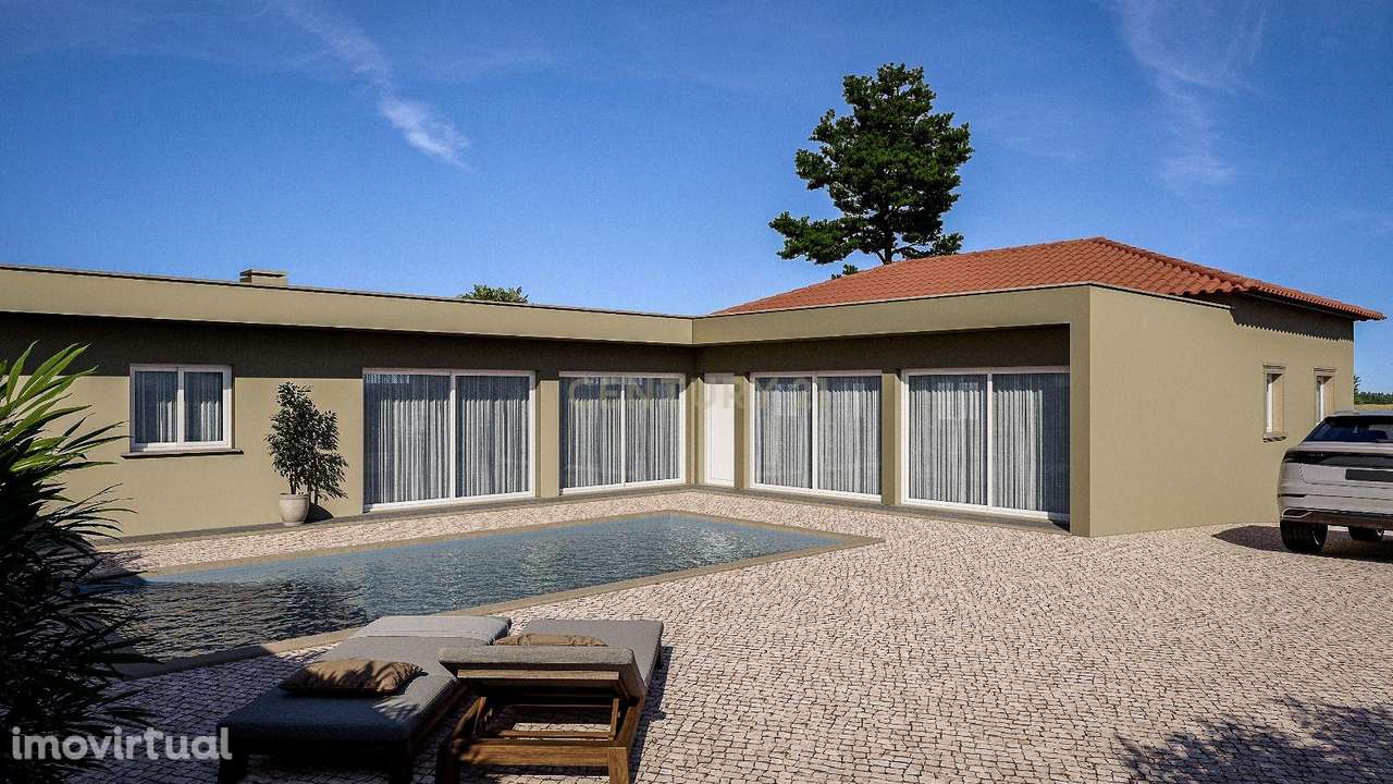 Luxuosa Moradia T3  num lote de terreno 732 m2 com piscina em Aljubarr - Grande imagem: 3/19