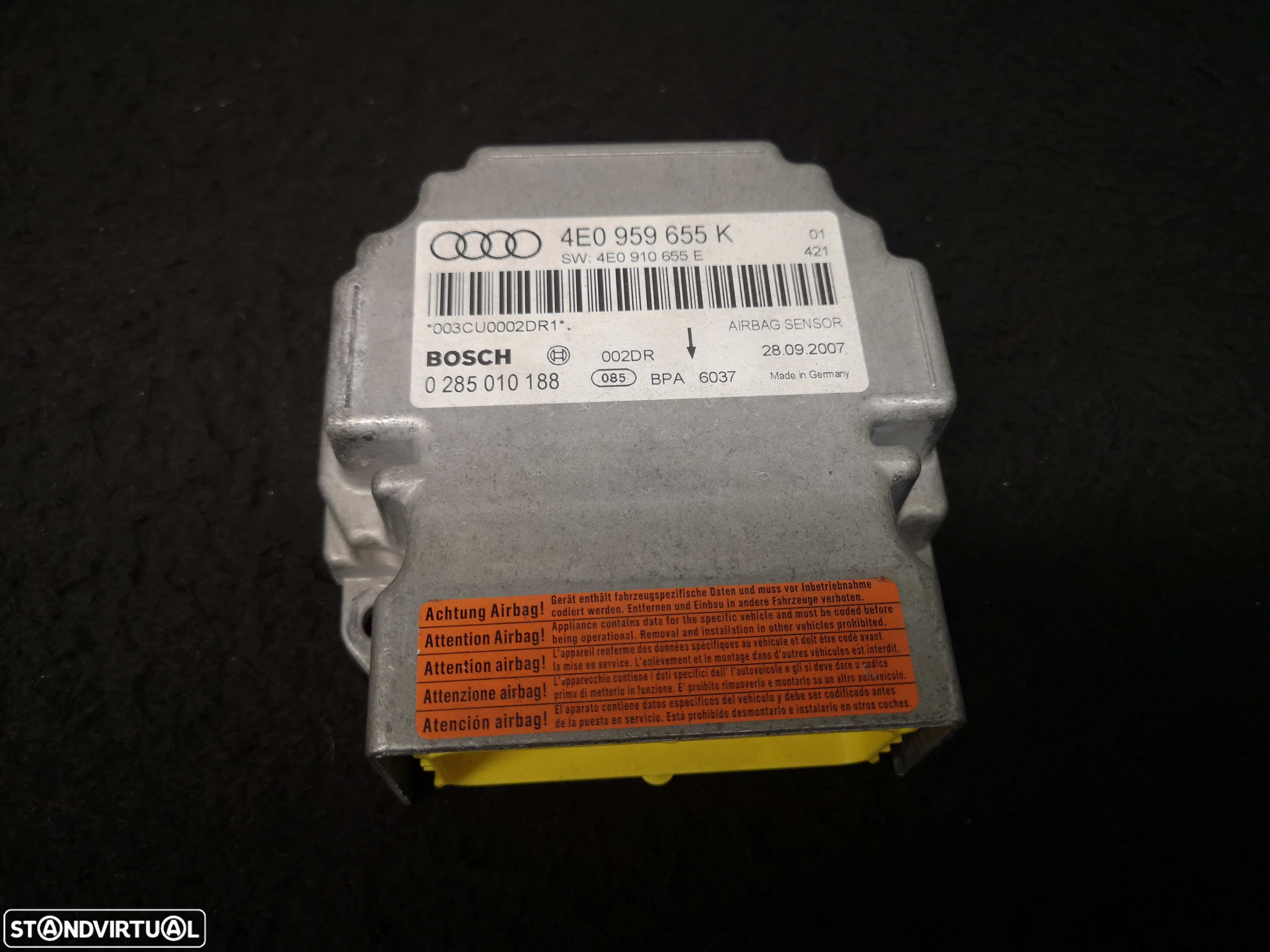 Centralina de airbag audi a8 d3 4e0 2003+ - 4