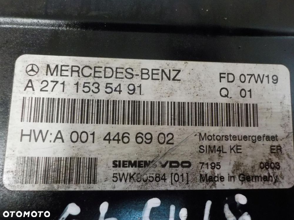 MERCEDES CLK W209 1.8 K 09r 271 komputer sterownik silnika A2711535491 - 3