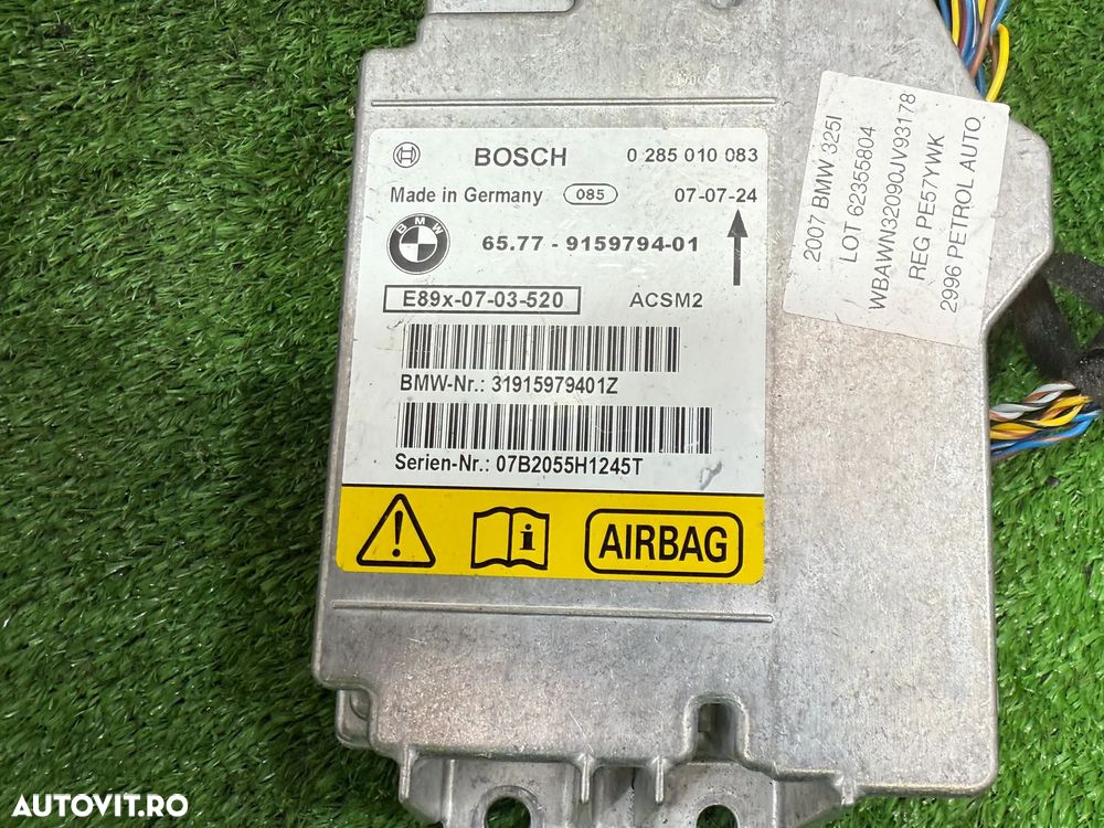 AIRBAG CALCULATOR  (4 BUC. )BMW 325I SE SERIA 3 E93 3.0 BENZINA 2007 2005-2013 / BMW SERIA 1 116I M E81 E82 E87 E88 LCI 2.0 BENZINA 2009 2004-2013 / BMW 320D SERIA 3 F31 2.0 DIESEL 2013 2011-2019 COD OEM 6577918443201 6577915979401 - 7