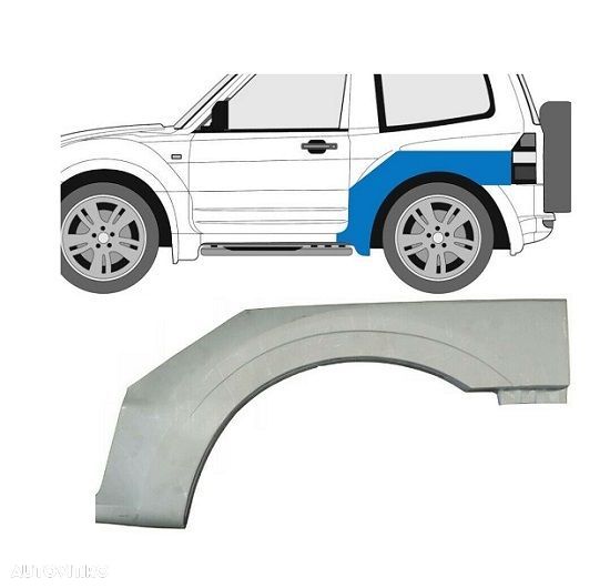 Segment aripa spate Mitsubishi Pajero/Montero (V60/V70), 04.2000-12.2002, partea Stanga, otel galvanizat - 1