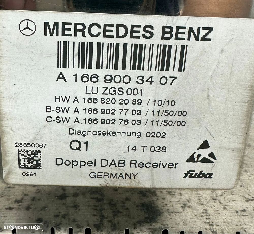 .Módulo Radio Eletronico Receptor Digital DAB Amplificador Antena Original Mercedes Benz A1669003407 2007 - 2019 - 8