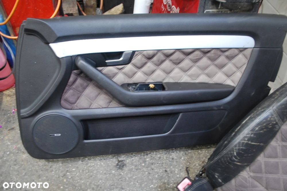 FOTELE + KANAPA + BOCZKI + SŁUPKI CZARNE ELEKTRYCZNE ALKANTARA AUDI A4 B6 B7 CABRIO - 13