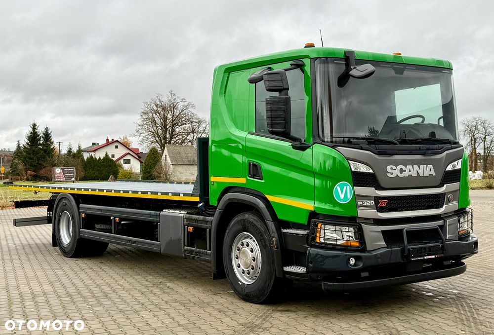 Scania P320 / PLATFORMA / NOWY / 5 TYŚ KM / SYPIALKA / 2023 ROK / CAŁA NA PODUSZKACH / 7.7 M DŁUGOŚCI / LAWETA / DO PRZEWOZU MASZYN ROLNICZYCH ITP - 3