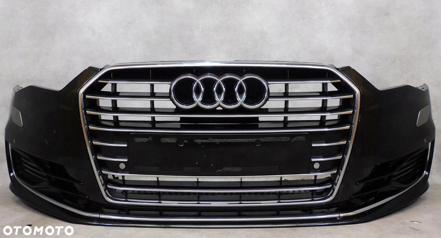 AUDI A6 C7 4G LIFT ZDERZAK PRZÓD PRZEDNI KOMPLETNY ZWYKŁAY CZARNY 6XPDC - 1