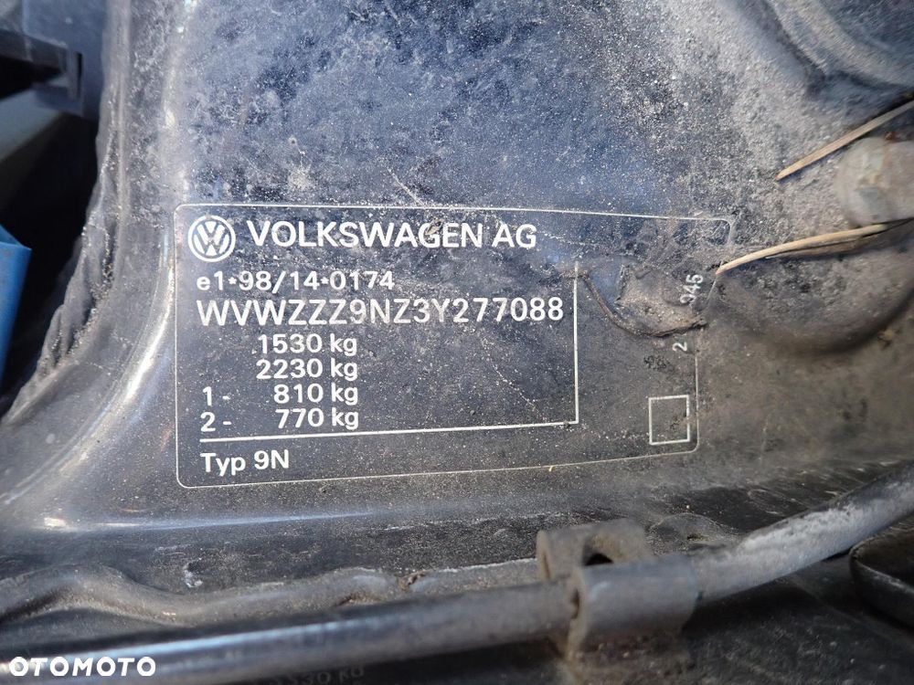 CZĘŚCI - Vw Polo IV 9N 1,2 54KM FILM HB 3D 5B 2003r. INDEX - 10119 - 7