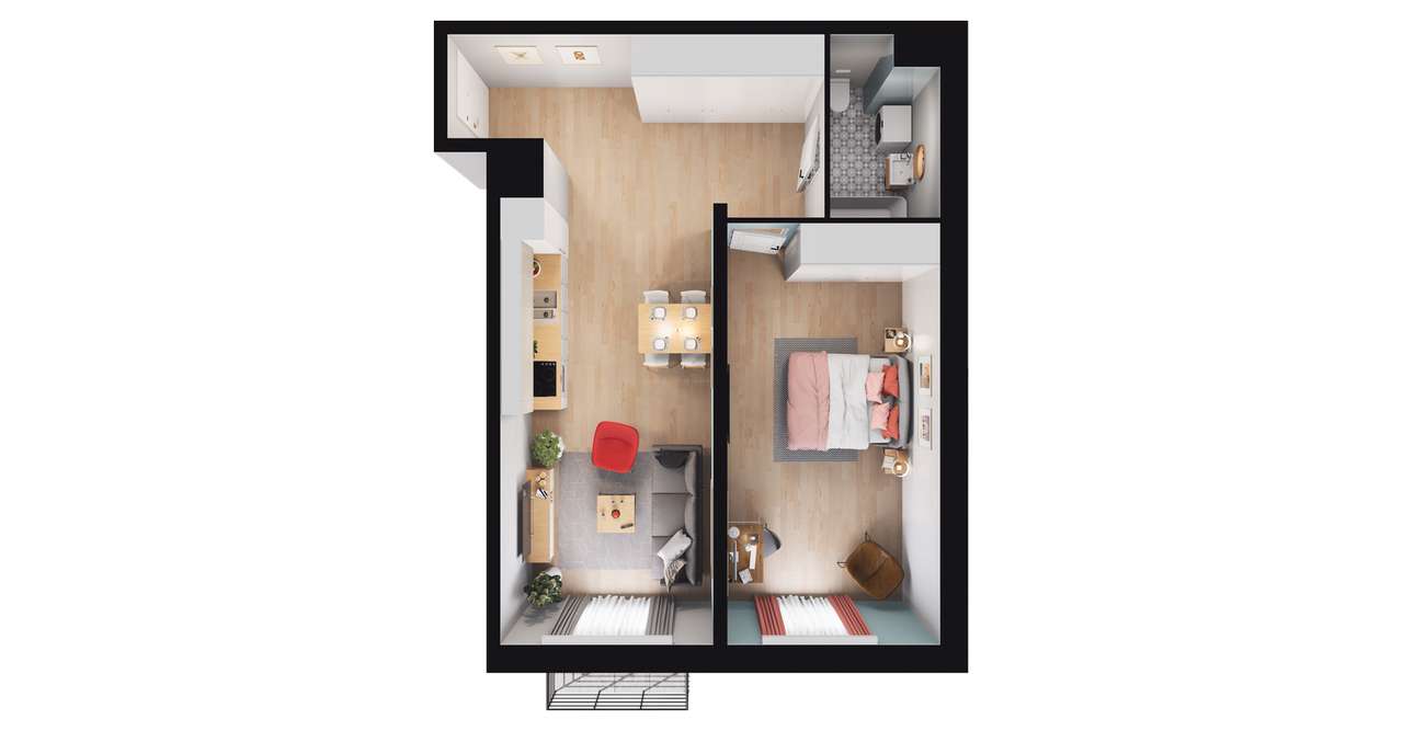 2-pokojowe mieszkanie 51m2 + balkon Bezpośrednio - Pełny obrazek: 3/20