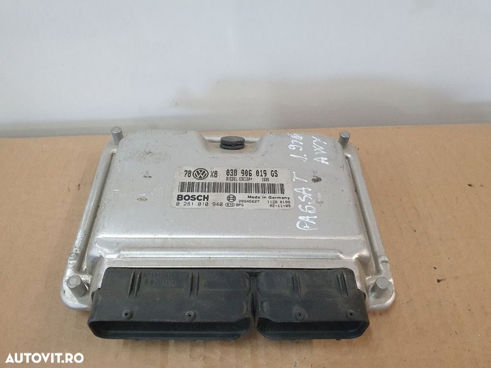 Calculator ECU motor VOLKSWAGEN PASSAT 3B2 1996 - 2001 BOSCH  0281010940  038906019GS - 1