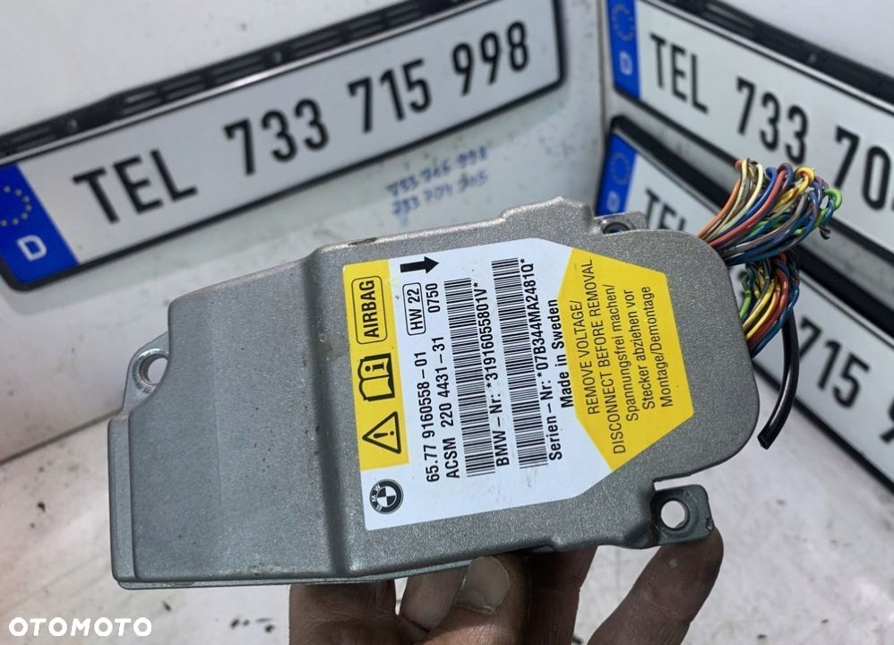 SENSOR MODUŁ PODUSZEK AIRBAG 9160558 BMW E60 E61 - 1