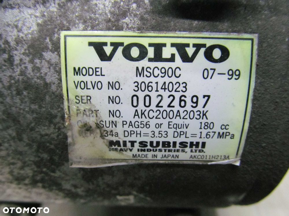 VOLVO S40 V40 1.8B 99-04  SPREZARKA KLIMATYZACJI 30614023 - 5