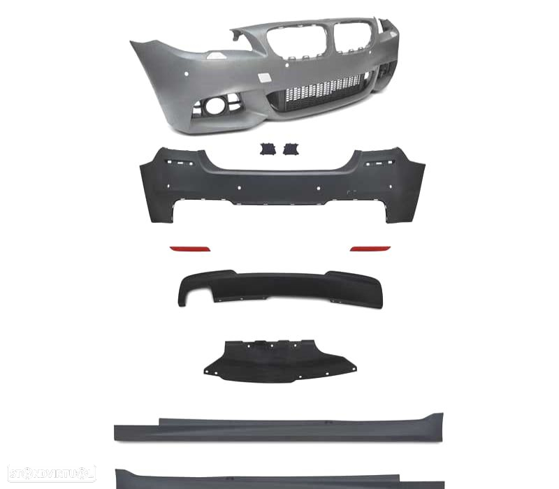 KIT CARROÇARIA BMW F10 13-17 COM PDC + LAVA-FARÓIS LOOK M - 2