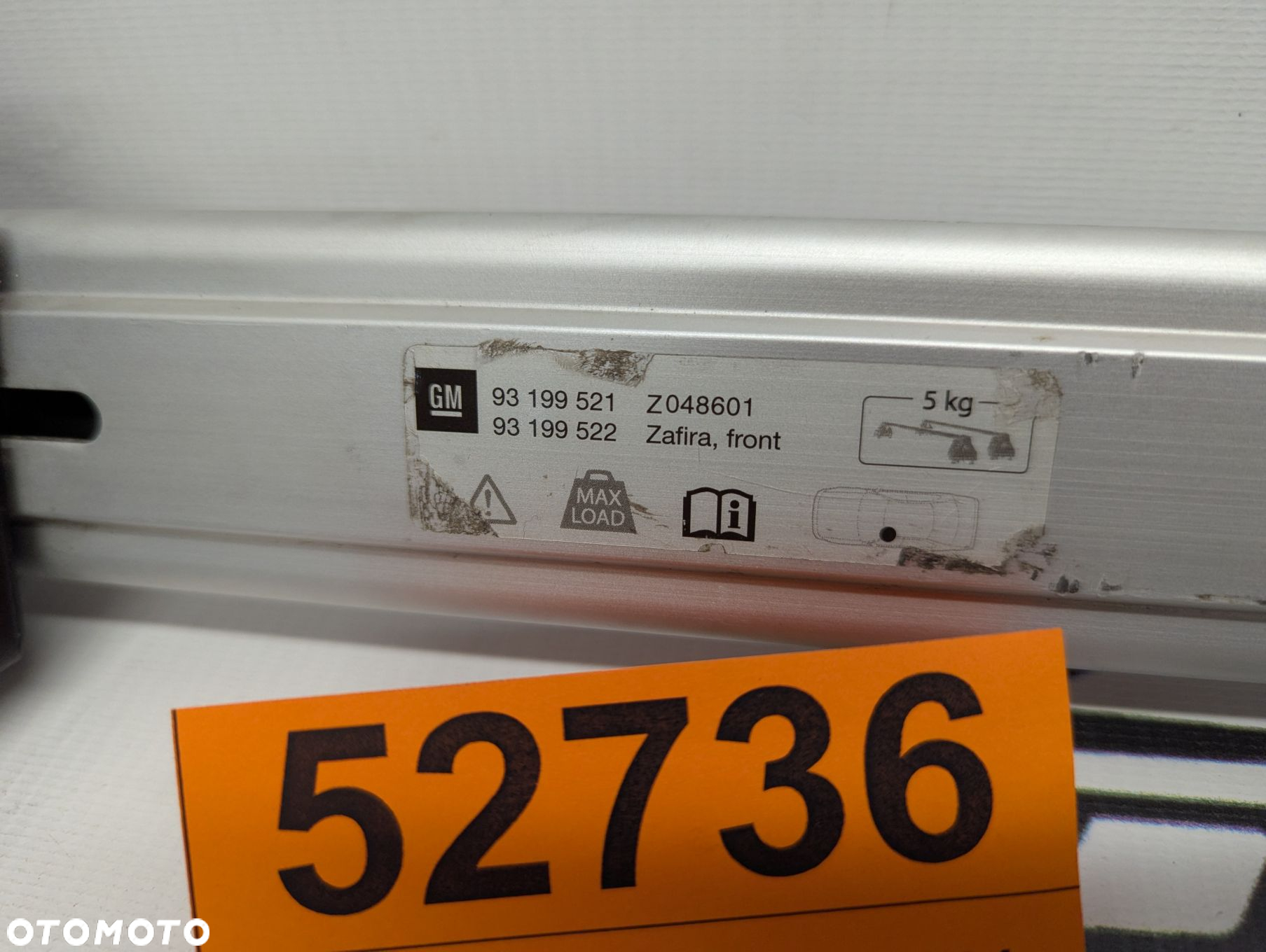 Bagażnik dachowy bazowy belki poprzeczki Opel Zafira B 2007-2014 - 6