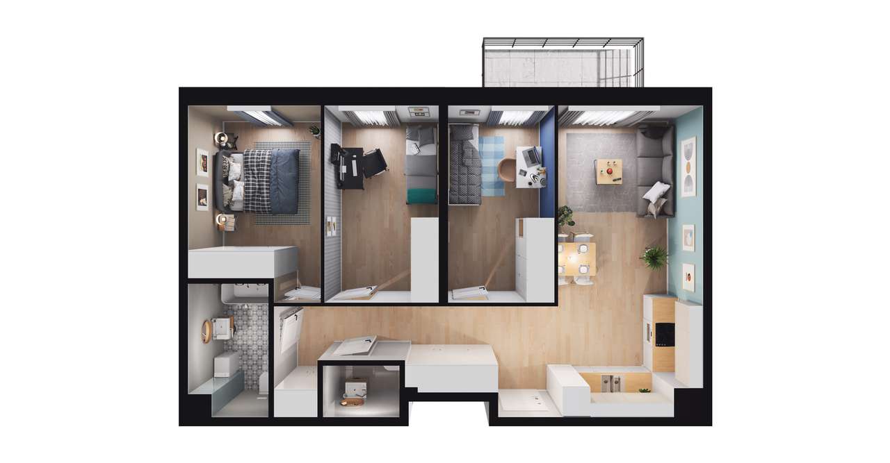 4-pokojowe mieszkanie 70m2 + balkon Bez Prowizji - Pełny obrazek: 2/15