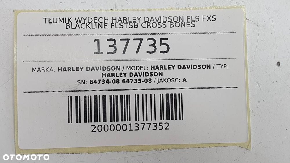 TŁUMIK WYDECH HARLEY DAVIDSON FLS FXS BLACKLINE FLSTSB CROSS BONES - 8