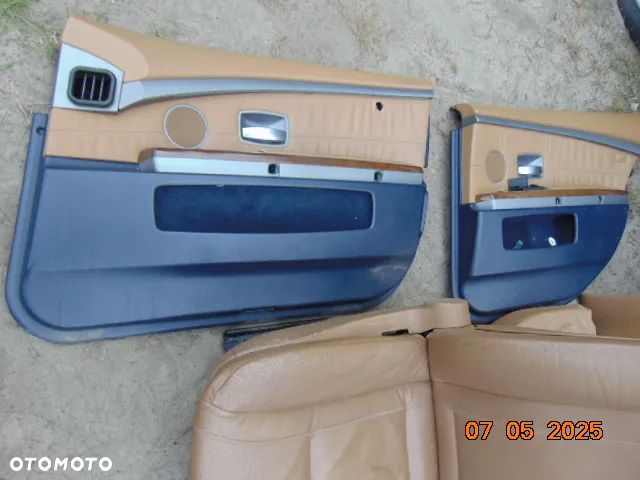 BMW 7 e65 FOTELE skórzane Brąz Brązowa Banan Bananowa Beż Beżowa  skórzana tapicerka siedzenia skóra elektryka EUROpa RADOM LUX stan - 6