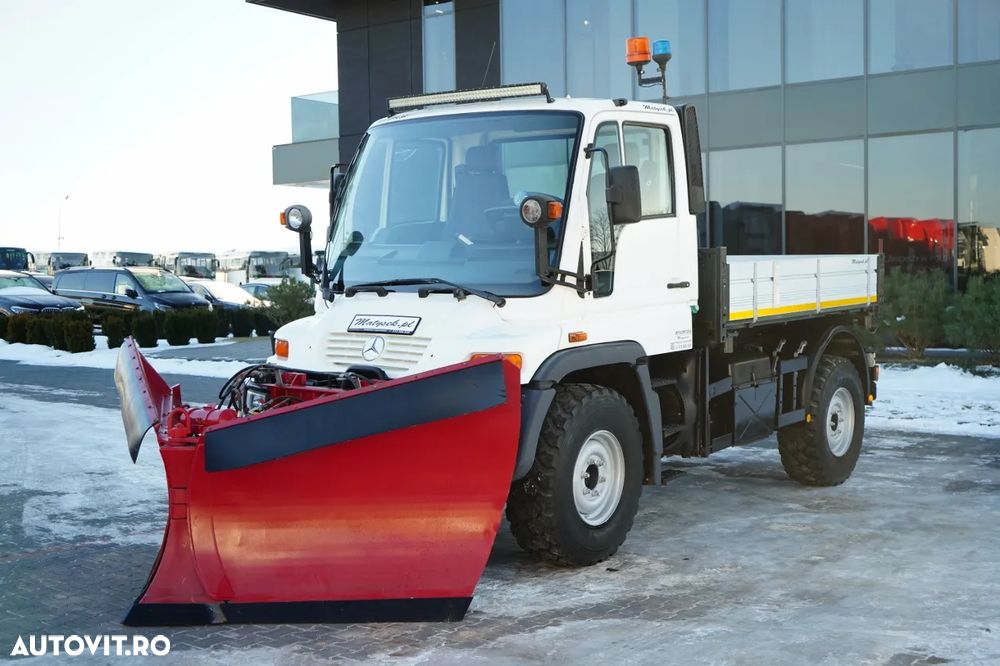 Mercedes-Benz UNIMOG U300 / 4X4 / BASCUNĂTOR 3 LATE / PLUG / MUNICIPAL / CUPLĂRI HIDRAULICE / EPS + AMBREIAJ - 3