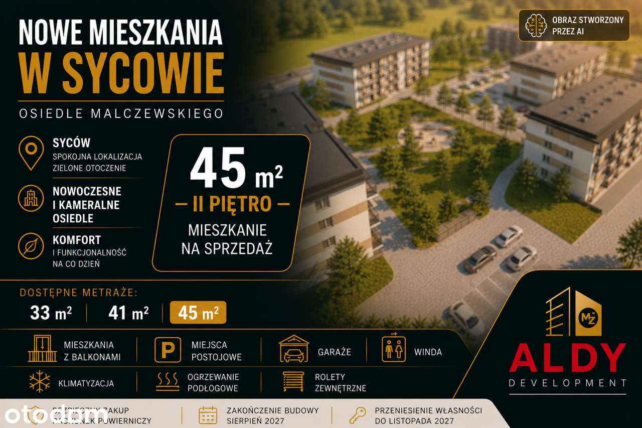 3 pokoje 45 m² | II piętro | Możliwość zmian lokatorskich | Syców