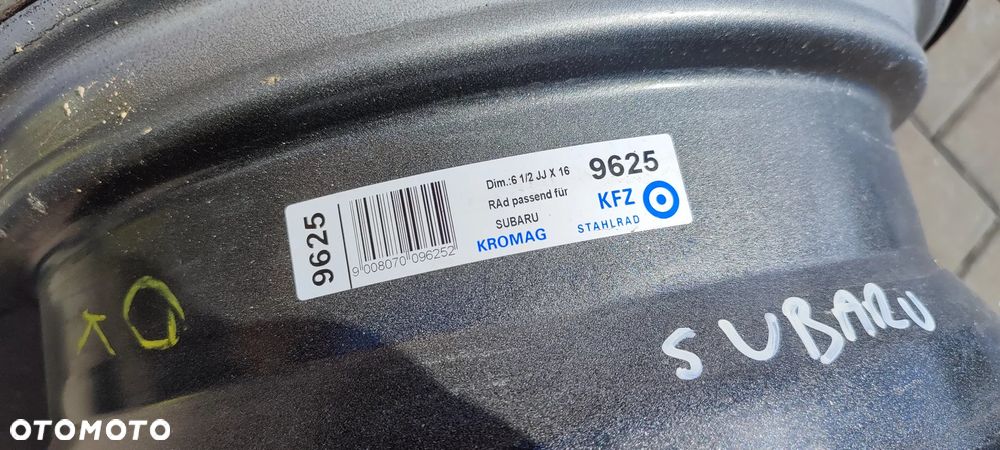 FELGI STALOWE KFZ9625 5x100 6.5Jx16 CALI ET48 SUBARU FORESTER 4 SZTUKI KOMPLET - 9
