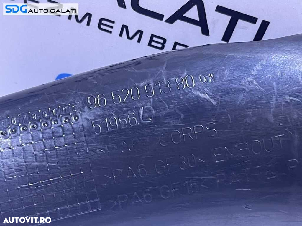 Conducta Tub Tubulatura Admisie Aer cu Defect Peugeot 307 2.0 HDI 2002 - 2008 Cod 9652091380 - 3