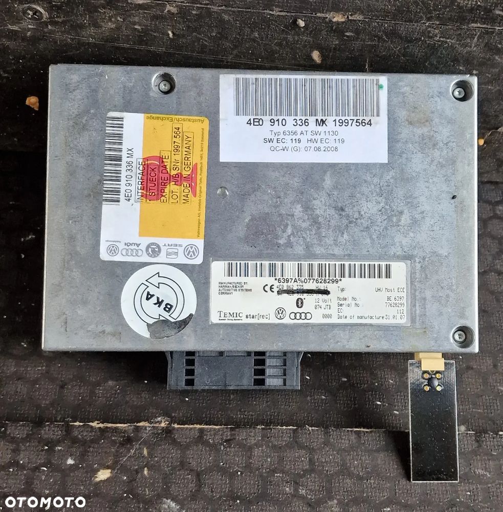 MODUŁ STEROWNIK BLUETOOTH 4E0910336MK AUDI A6 C6 - 1