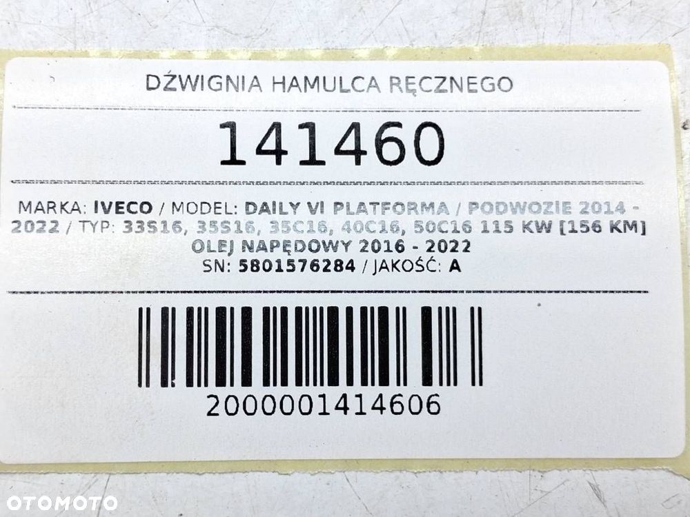 DŹWIGNIA HAMULCA RĘCZNEGO IVECO DAILY VI 6 5801576284 2019 - 7