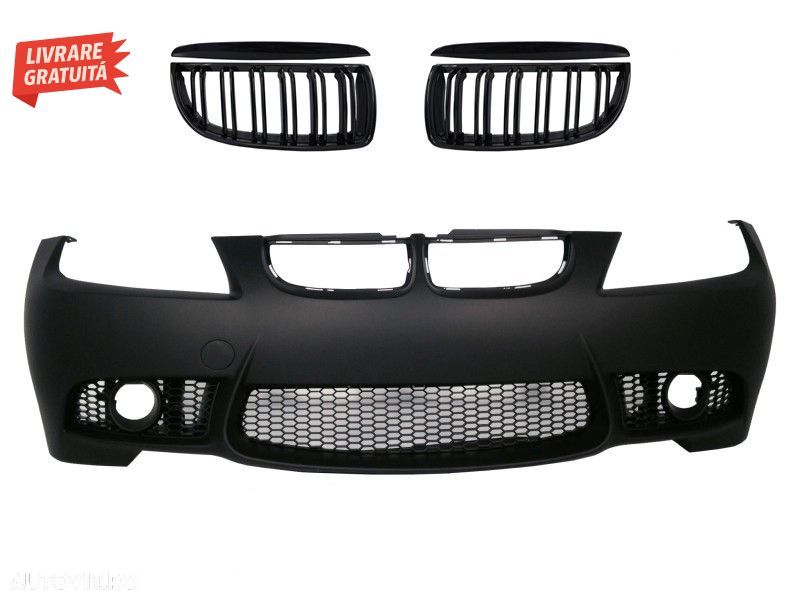 Bara Fata cu grile centrale BMW Seria 3 E90 Sedan E91 Touring (2004-2008) Non LCI - livrare gratuita - 1