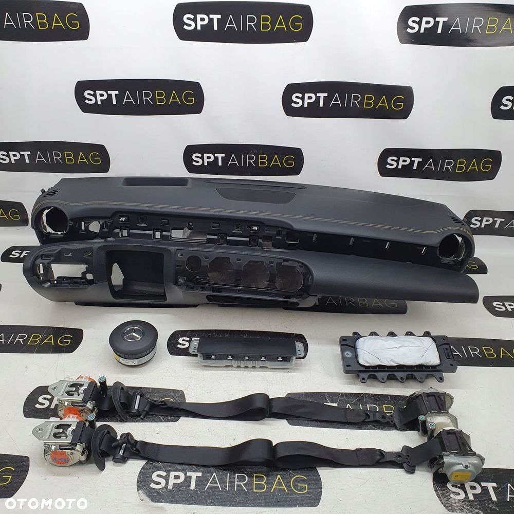 MERCEDES A KLASA W177 CLA 45 A45 AMG NITKA HEAD UP DESKA ROZDZIELCZA KONSOLA KOKPIT PULPIT PODUSZKI AIRBAG AIR BAG PASY KIT SET - 1